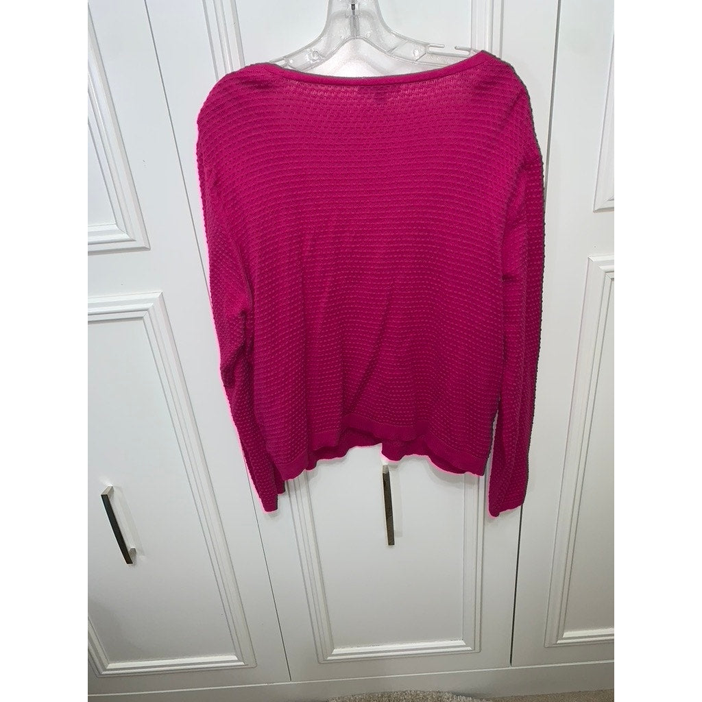 Draper James Women's XXL Hot Pink V-Neck Cardigan Sweater