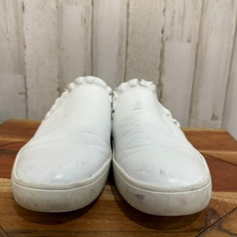 Kate Spade Women's Lillie White Ruffle Slip-On Sneakers Size 6.5 Casual Flats