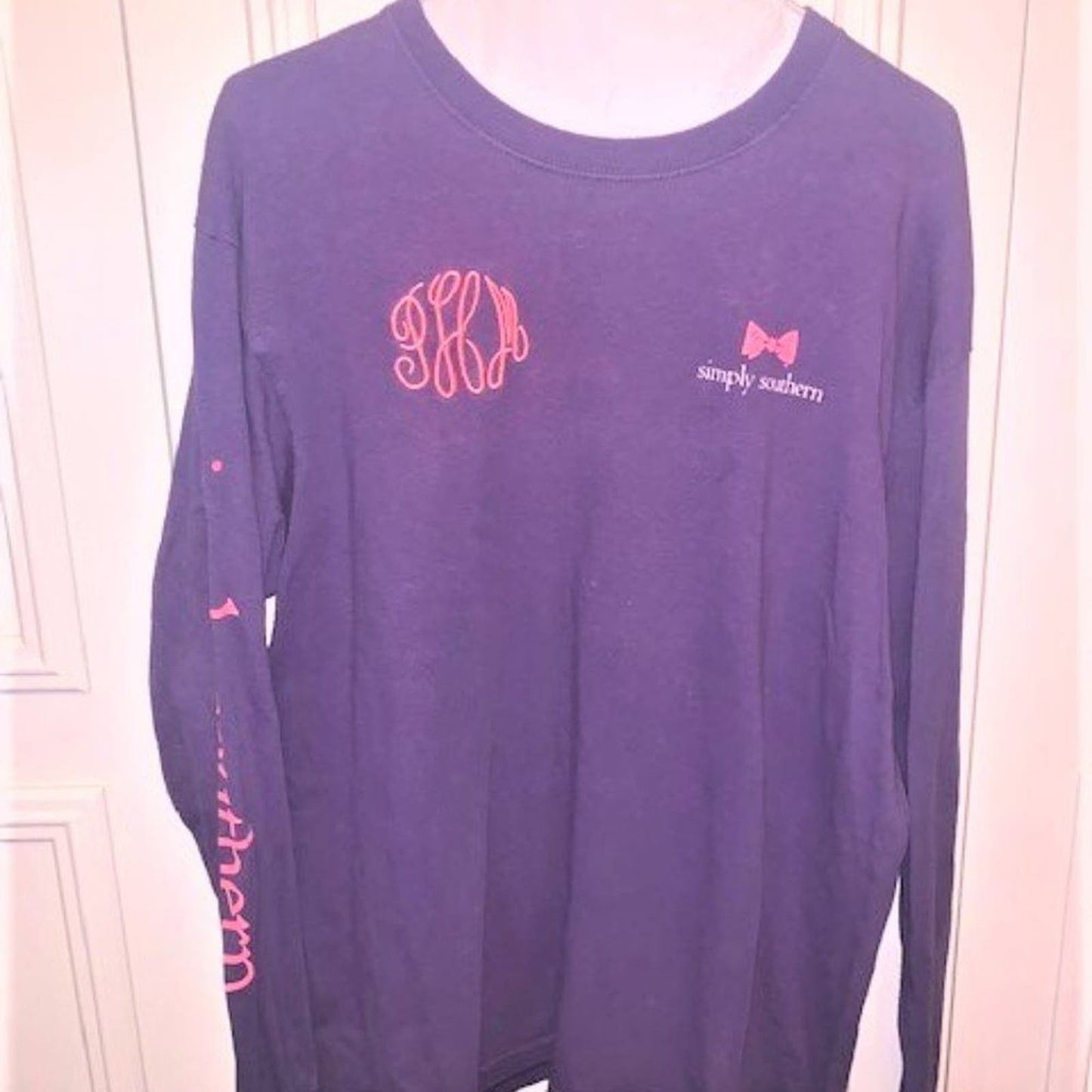 Simply Southern purple long sleeve tee EUC