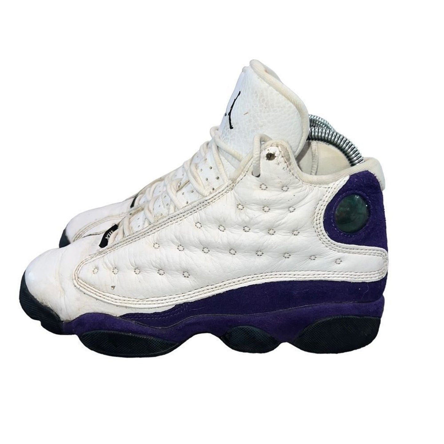 Air Jordan 13 Retro Lakers GS Youth Basketball Shoes White Black Purple Size 5Y