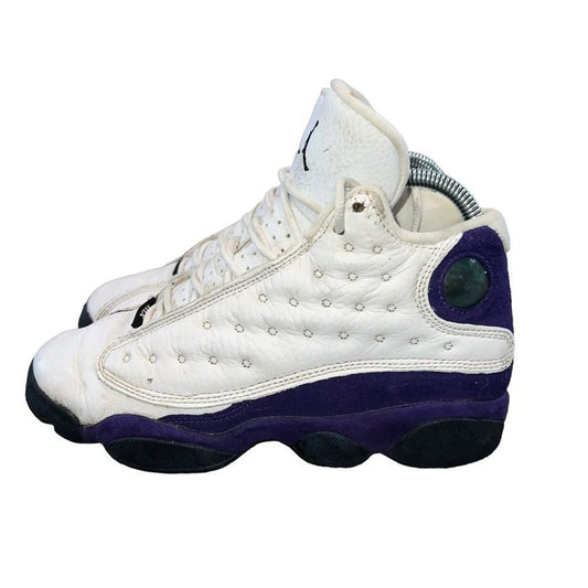 Air Jordan 13 Retro Lakers GS Youth Basketball Shoes White Black Purple Size 5Y