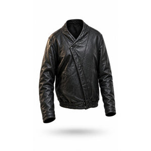 Wilsons The Leather Experts Jacket XL Black Biker Asym Snap