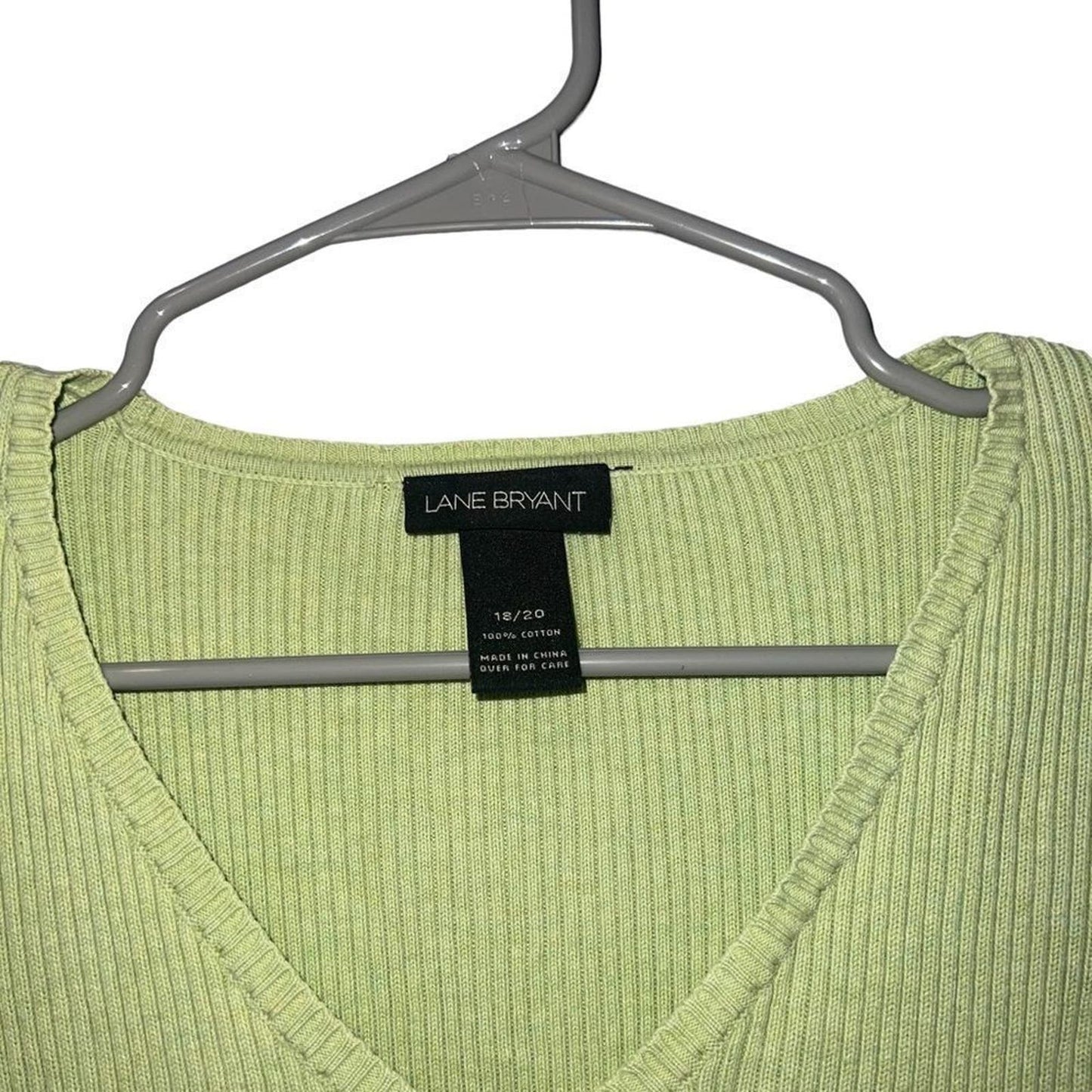 Lane Bryant Green V Neck Fitted Sweater Size 18/20