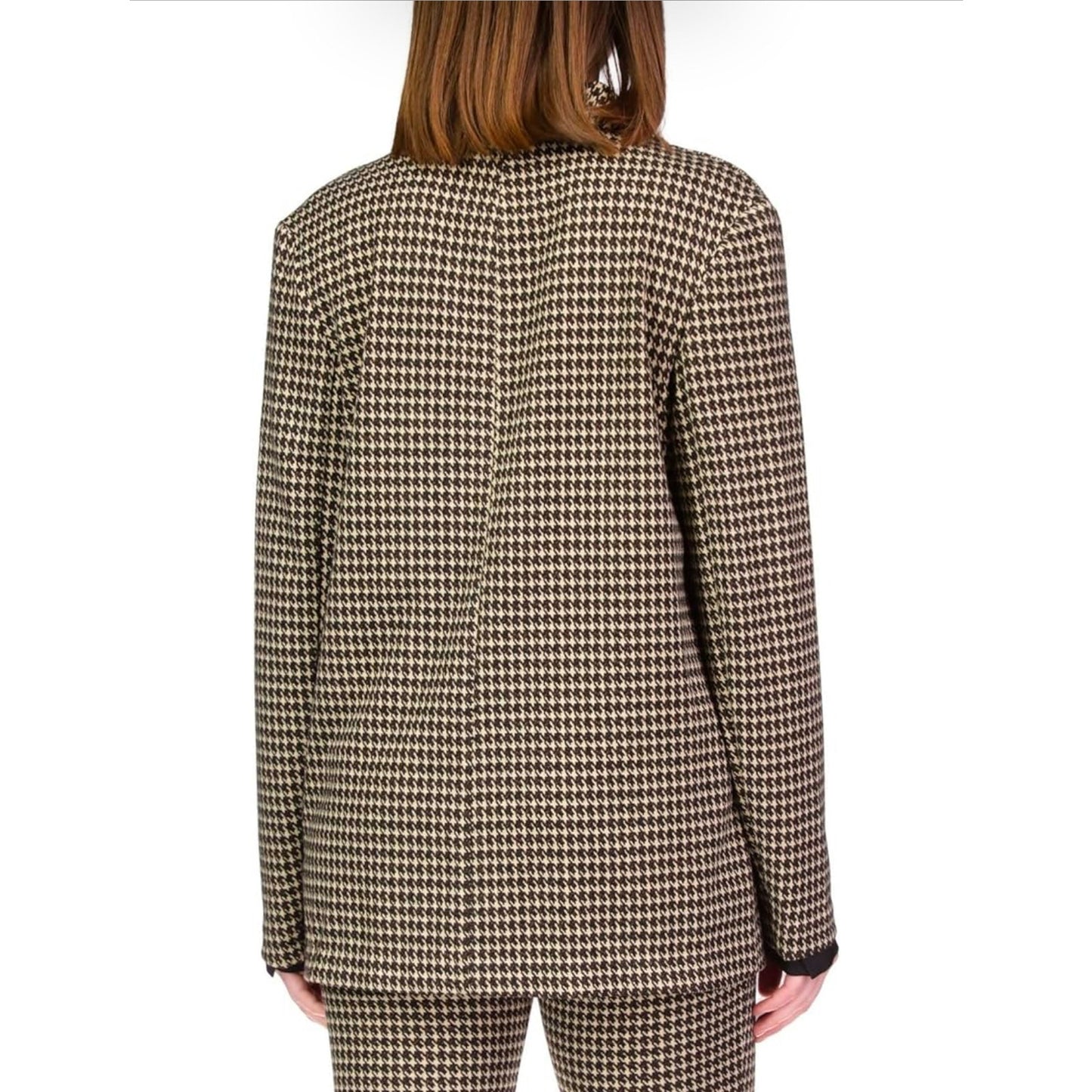 Sanctuary Women's Blazer Medium Multicolor Mini Houndstooth One-Button Tailored
