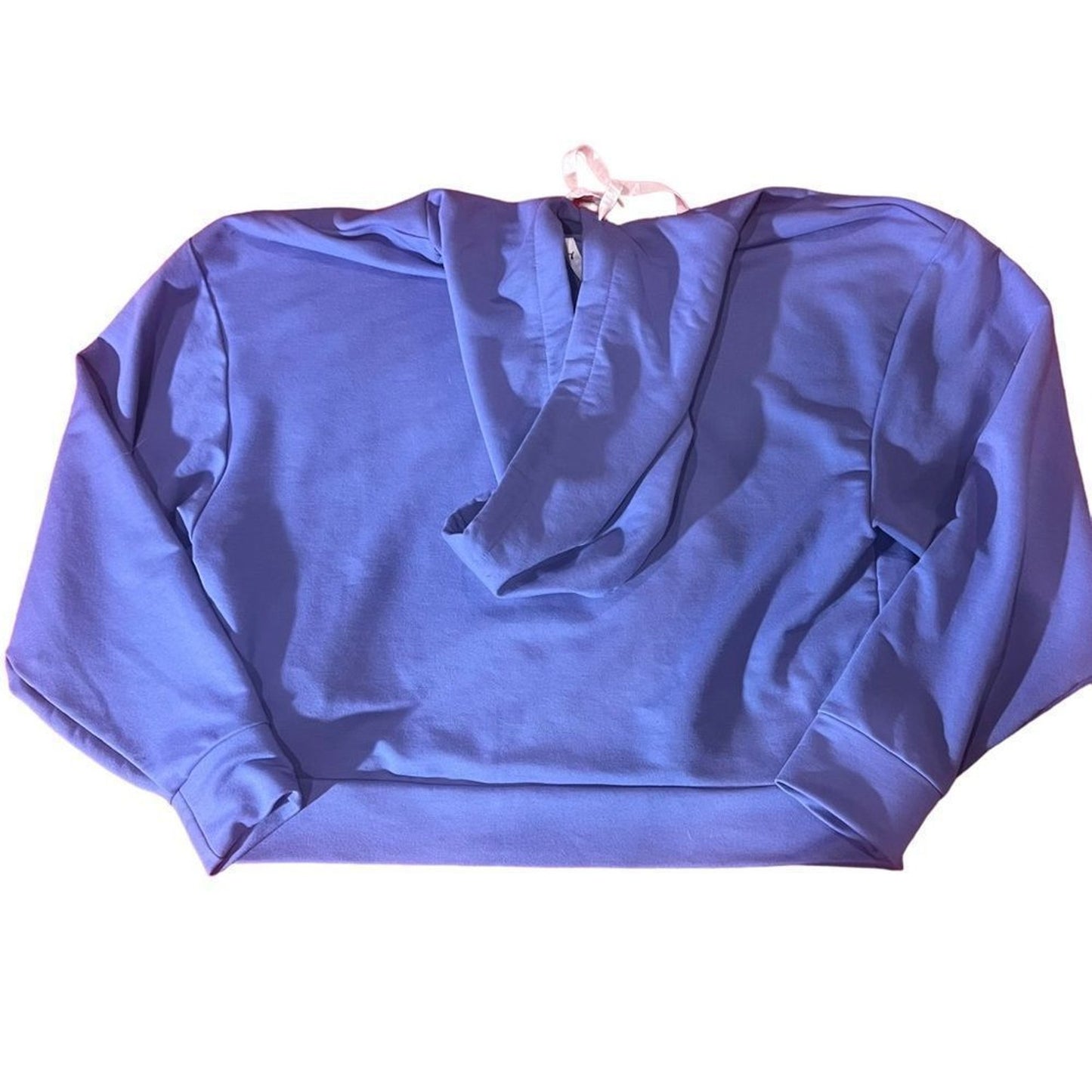 PUMA Womens Cropped Pullover Hoodie Hazy Blue Long Sleeve Size Small