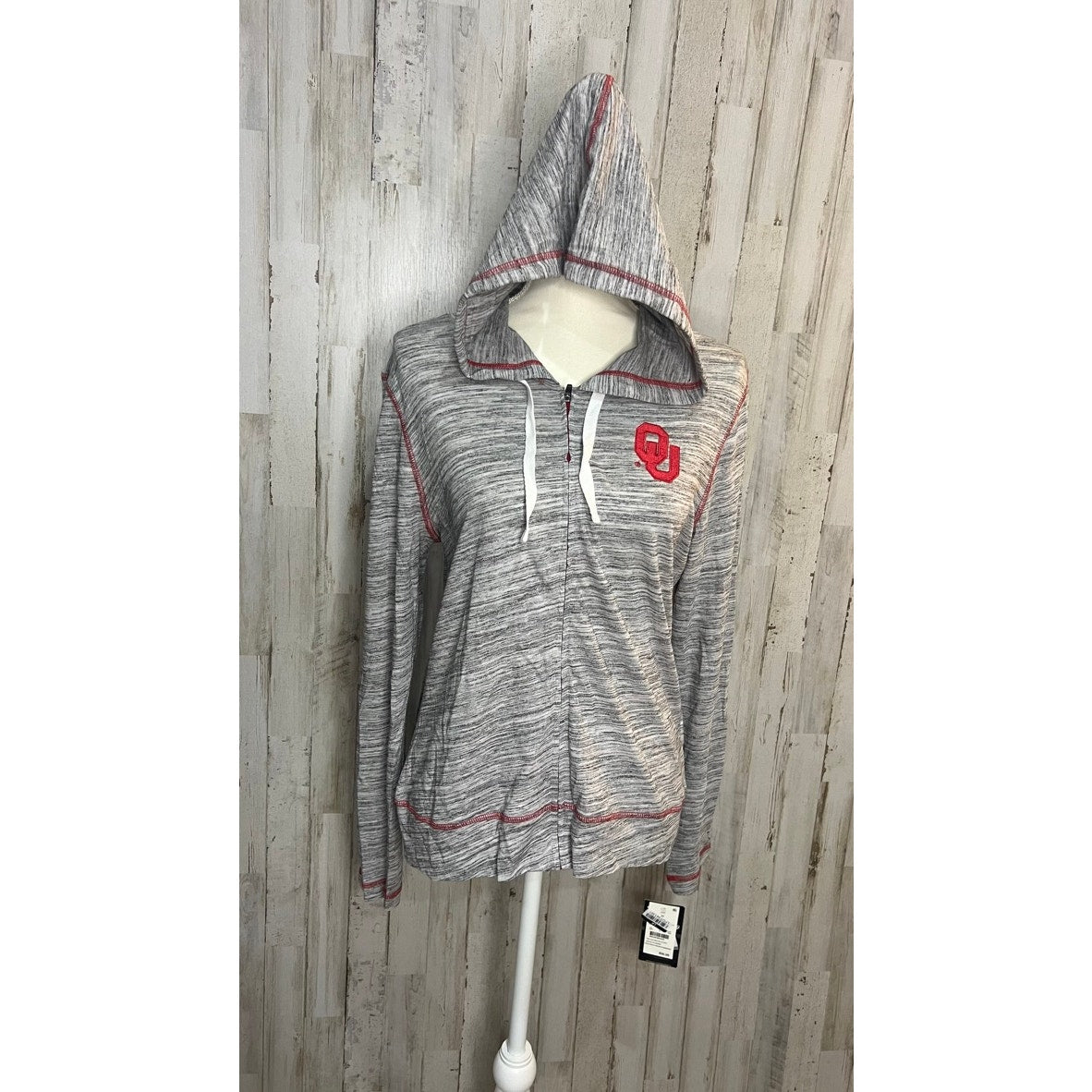 NWT Captivating Women's Gray Full-Zip Hoodie Jacket Size Medium