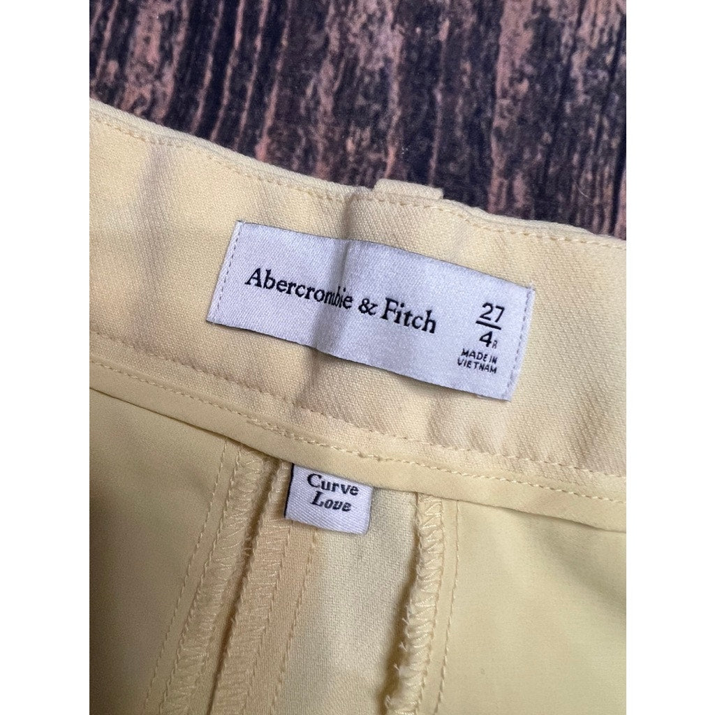 Abercrombie & Fitch Women's Size 4 Curve Love High-Waisted Yellow Dress Pants