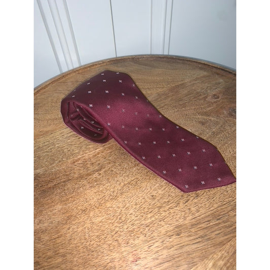 Wembley Vintage Burgundy Silk Polka Dot Men's Tie