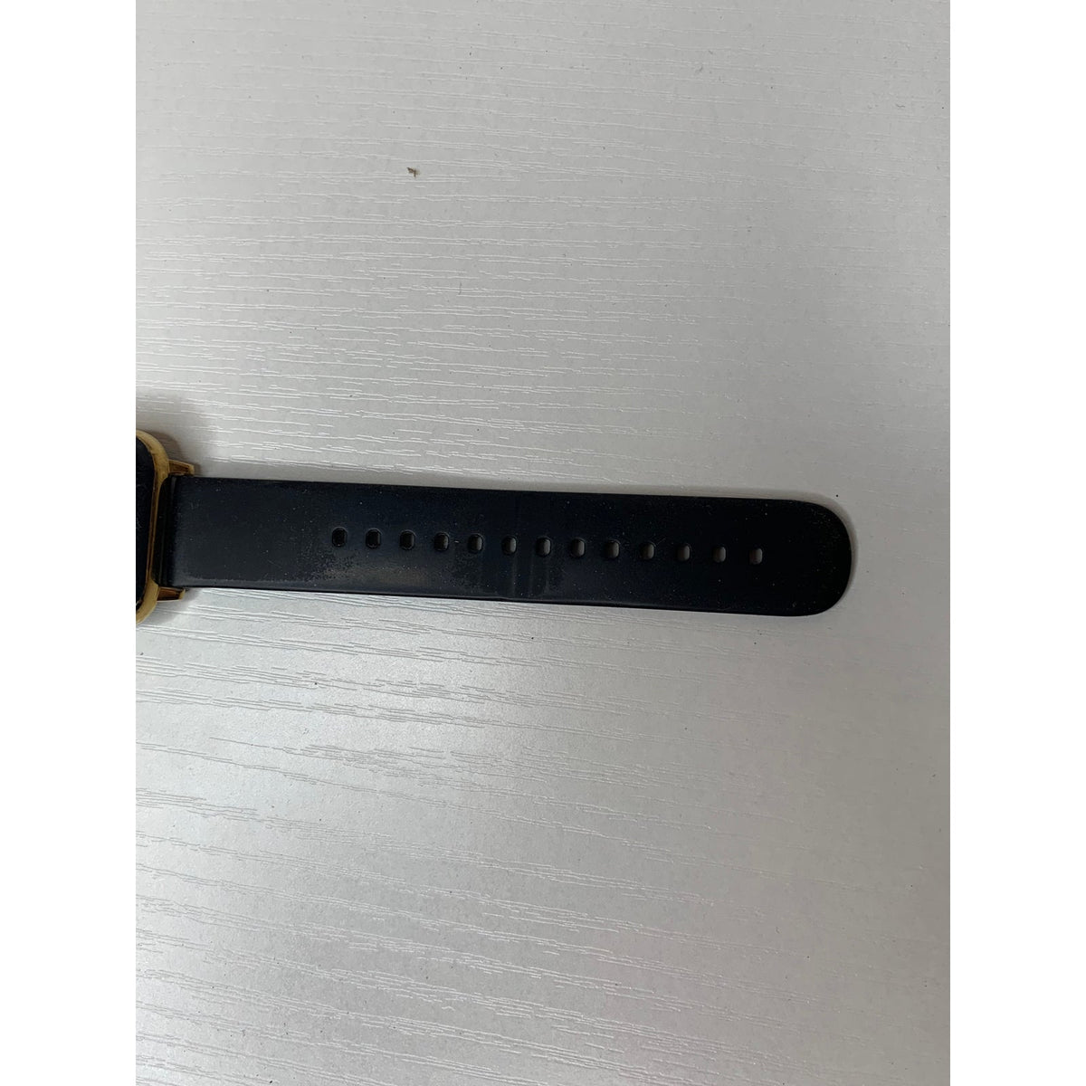 Gold Square Smart Watch Black Band Heart Rate Sleep Sport Fitness Tracker Unisex
