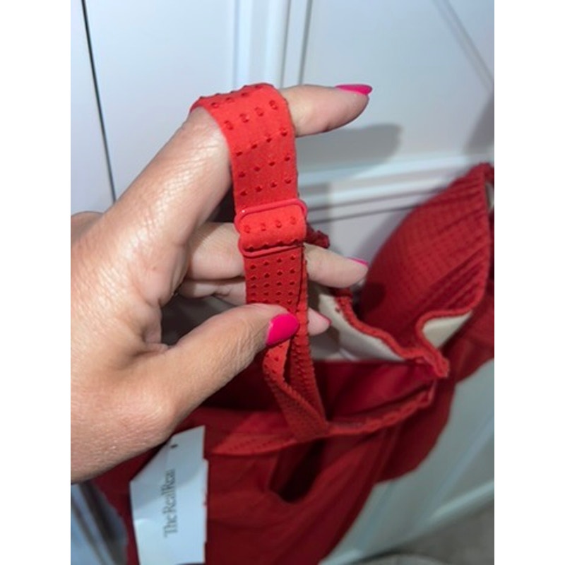 NWOT Rhode x Target Women's 2XL Red Embossed Dot Ruffle One Piece Swimsuit