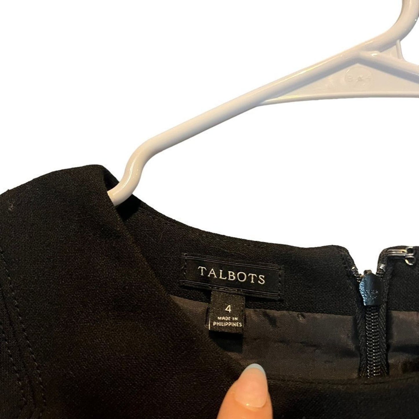 Talbots Black Sheath Wool Blend Dress Size 4