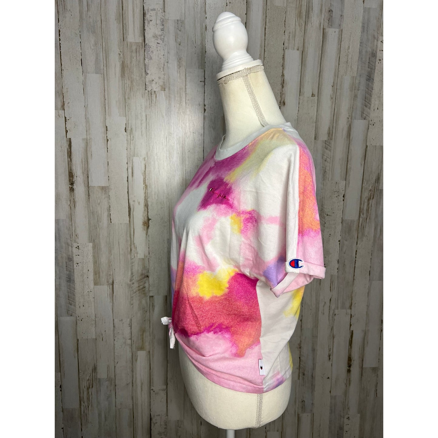 Champion Women's Tie-Dye T-Shirt Multicolor Size Small Casual Crew Neck