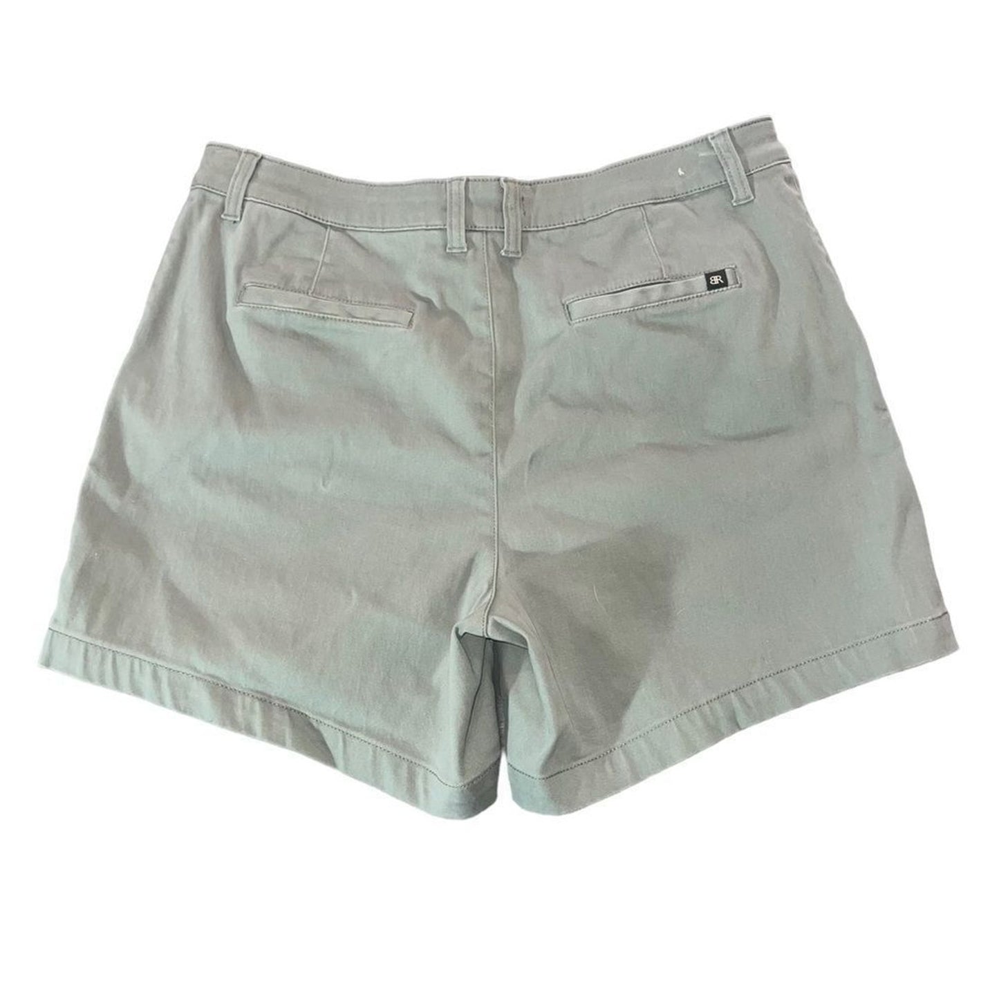 Banana Republic Chino Shorts Womens Size 14 Sage Green Flat Front Zip Fly