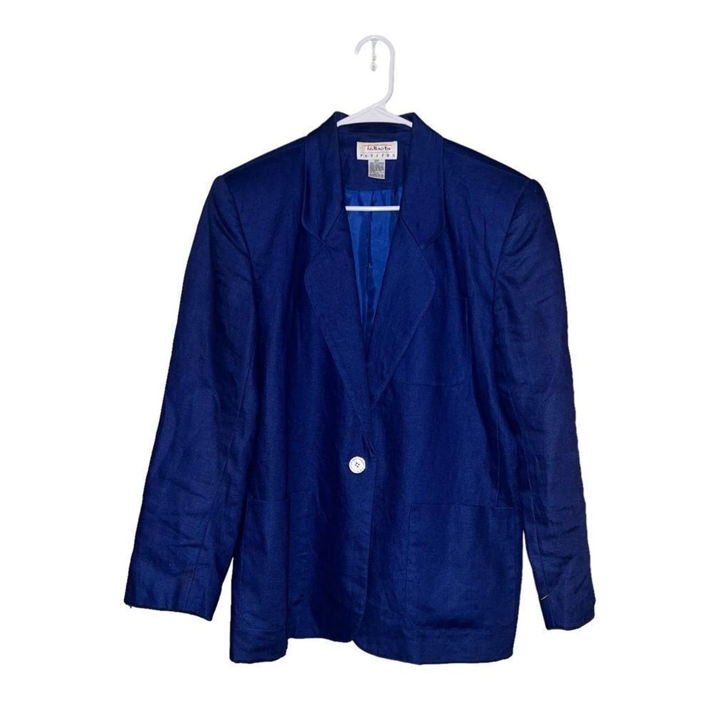 Talbots Royal Blue Linen Blazer 12P