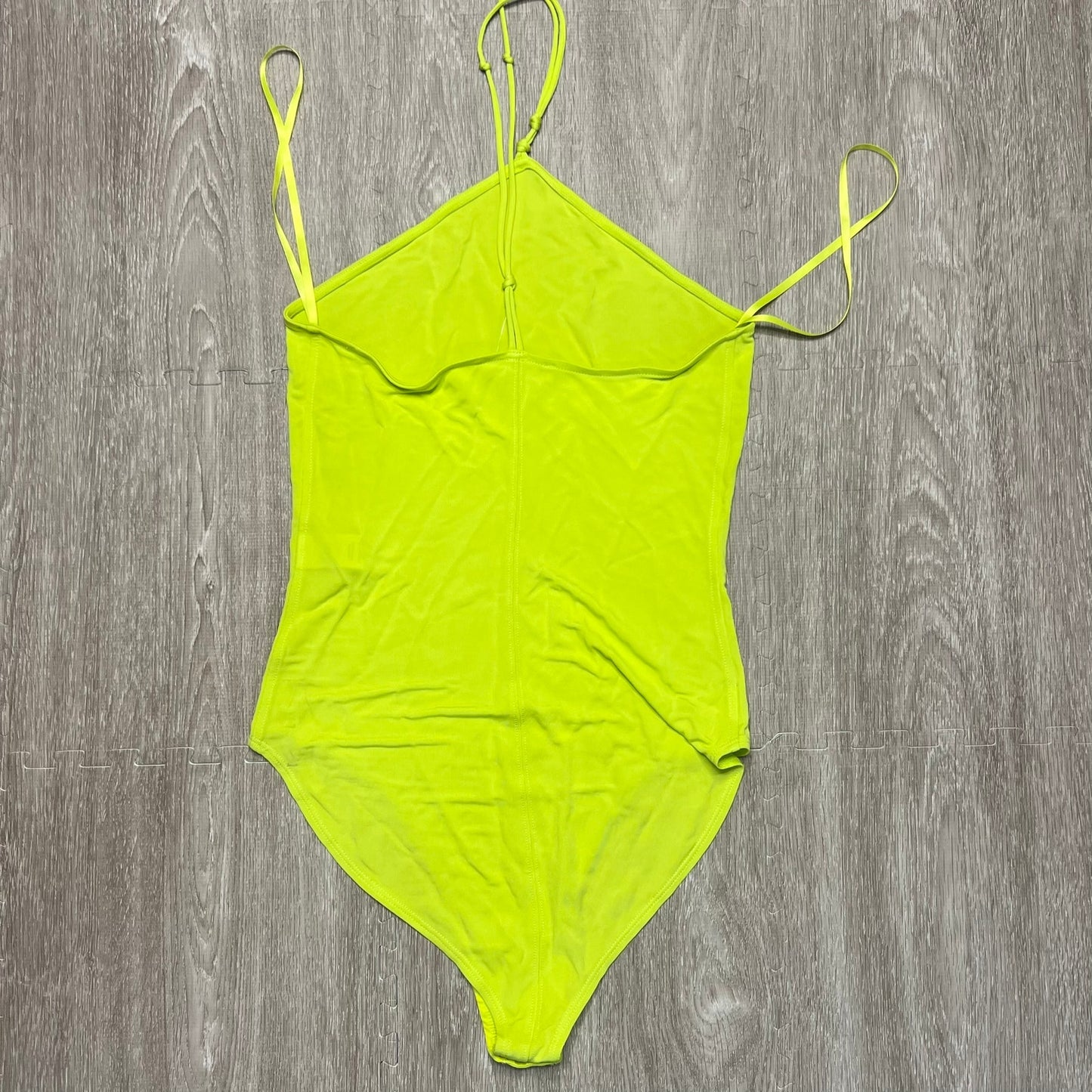 NWOT FRAME Women's Neon Yellow Spaghetti Strap Tank Bodysuit Size Medium