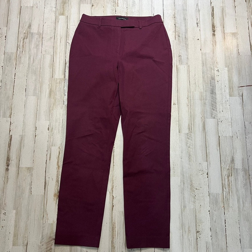 Talbots Women's High-Waist Straight Leg Pants Curvy Size 4 Burgundy