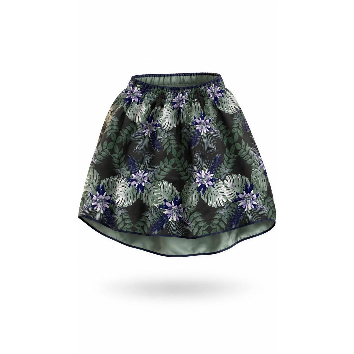 Mossimo Green Purple Floral Flounce Skirt Size Large