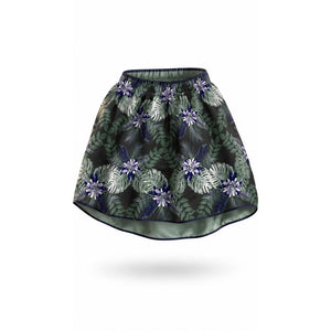 Mossimo Green Purple Floral Flounce Skirt Size Large