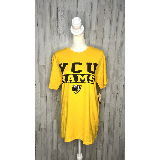 NWT VCU Rams Men's Medium Yellow T-Shirt Short Sleeve Sports College Crew Neck