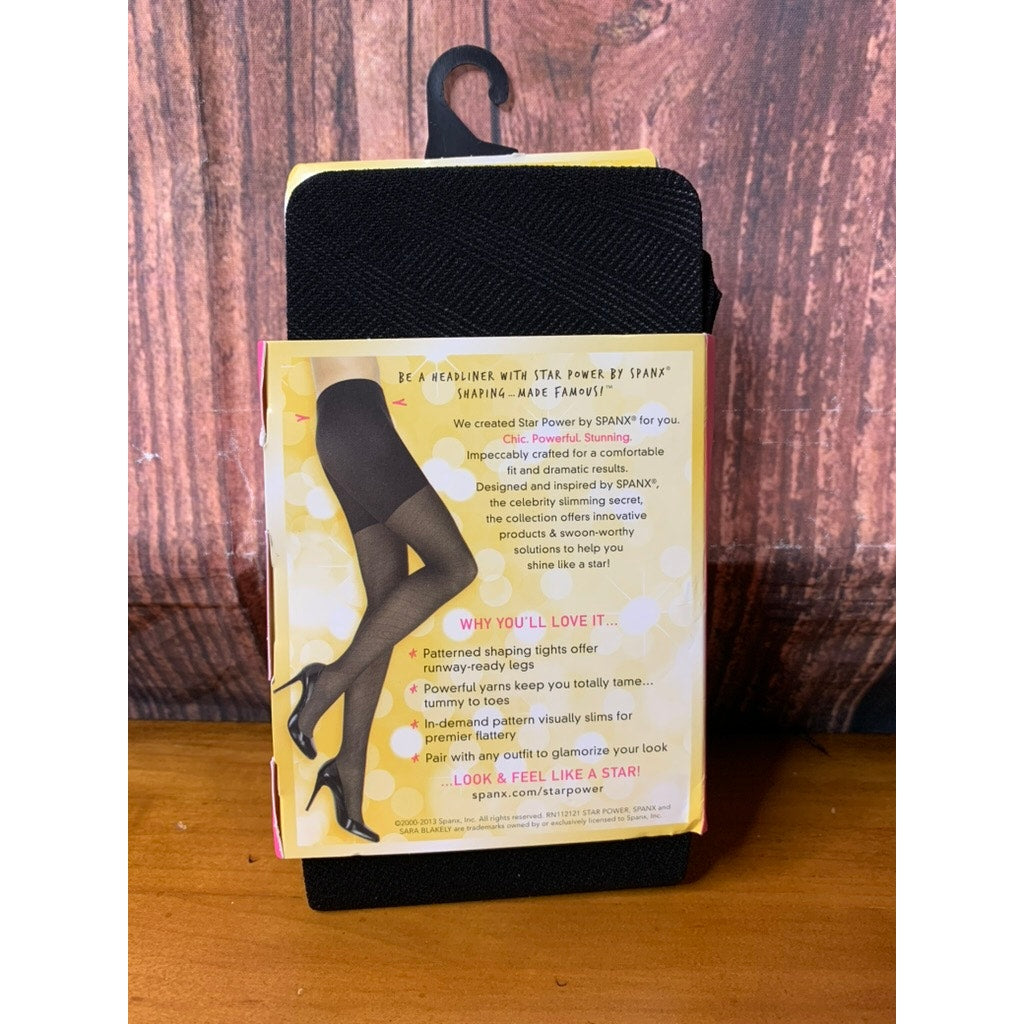 SPANX Star Power Shaping Tights Size B Black 2-Way Diagonal