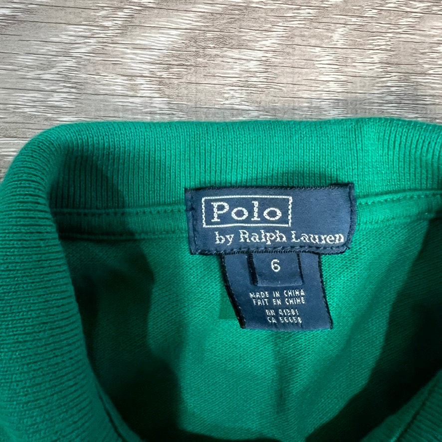 Polo Ralph Lauren Kids Green Polo Shirt Size 6 Short Sleeve Casual