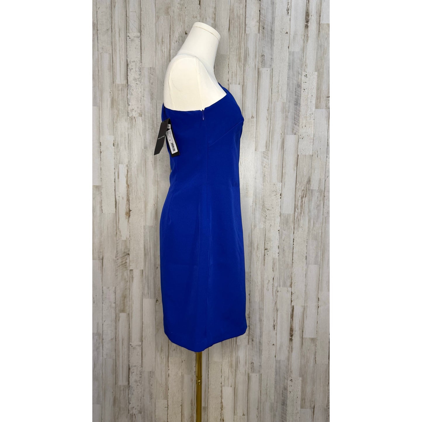 NWT Halston Women's Blue One-Shoulder Bodycon Dress Size 4 Party Cocktail