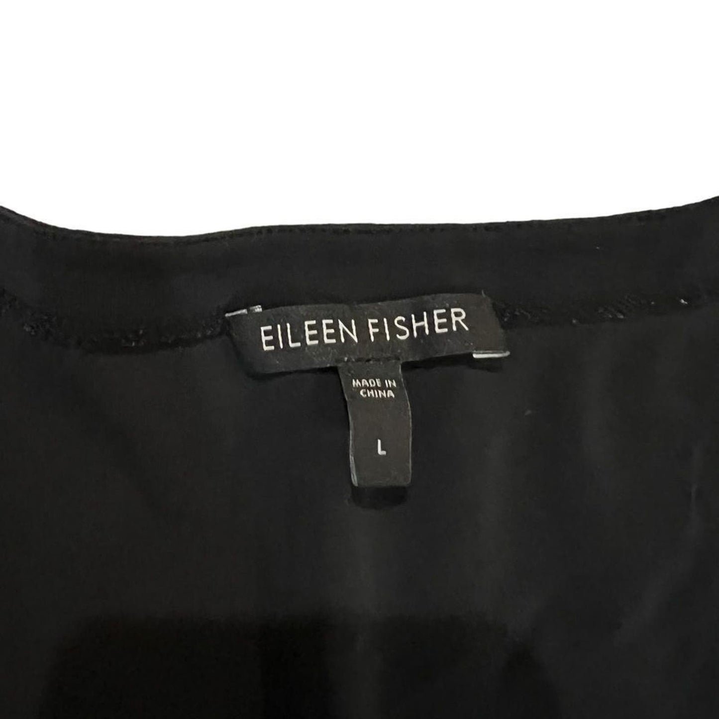 Eileen Fisher 100% Silk Black Tank Size Large