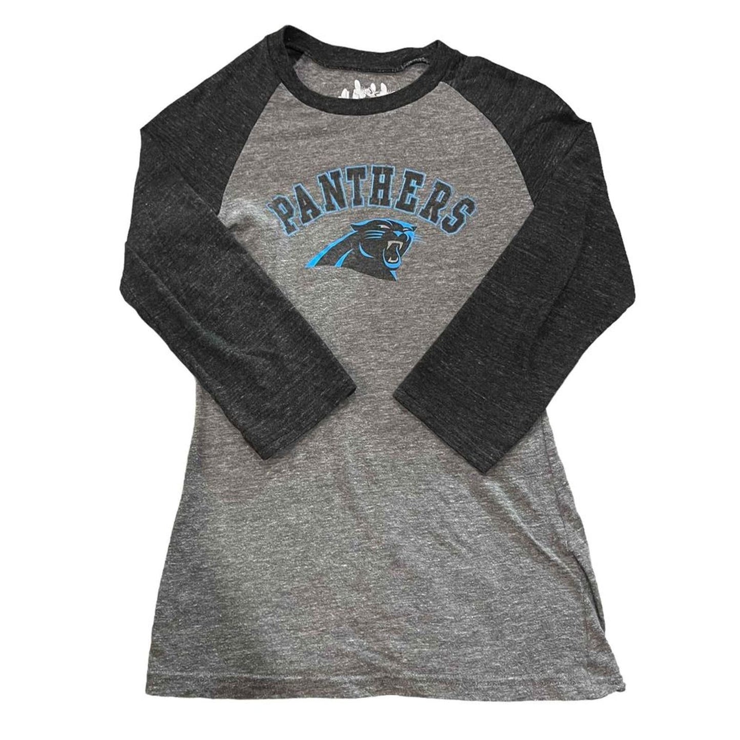 Carolina Panthers Grey Graphic 3/4 Sleeve Raglan T-Shirt Women's Size Large