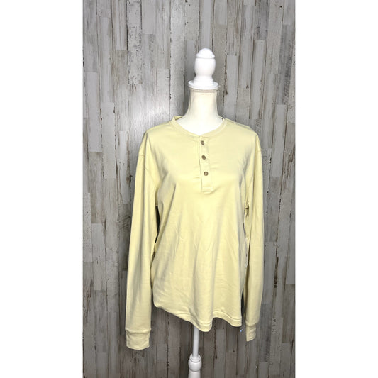 NWT Southern Proper Men's Medium Long Sleeve Henley Shirt Yellow