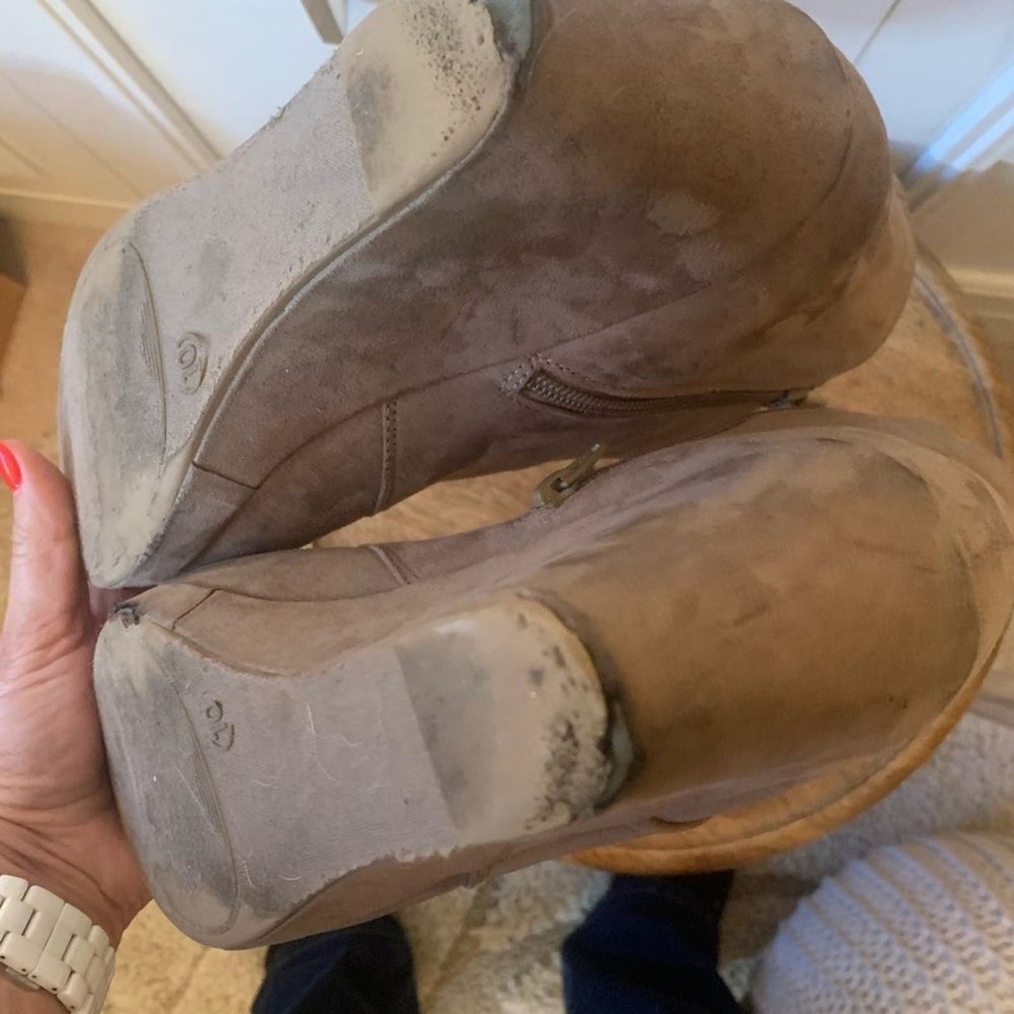 Merona Tan Faux Suede Booties - 10M