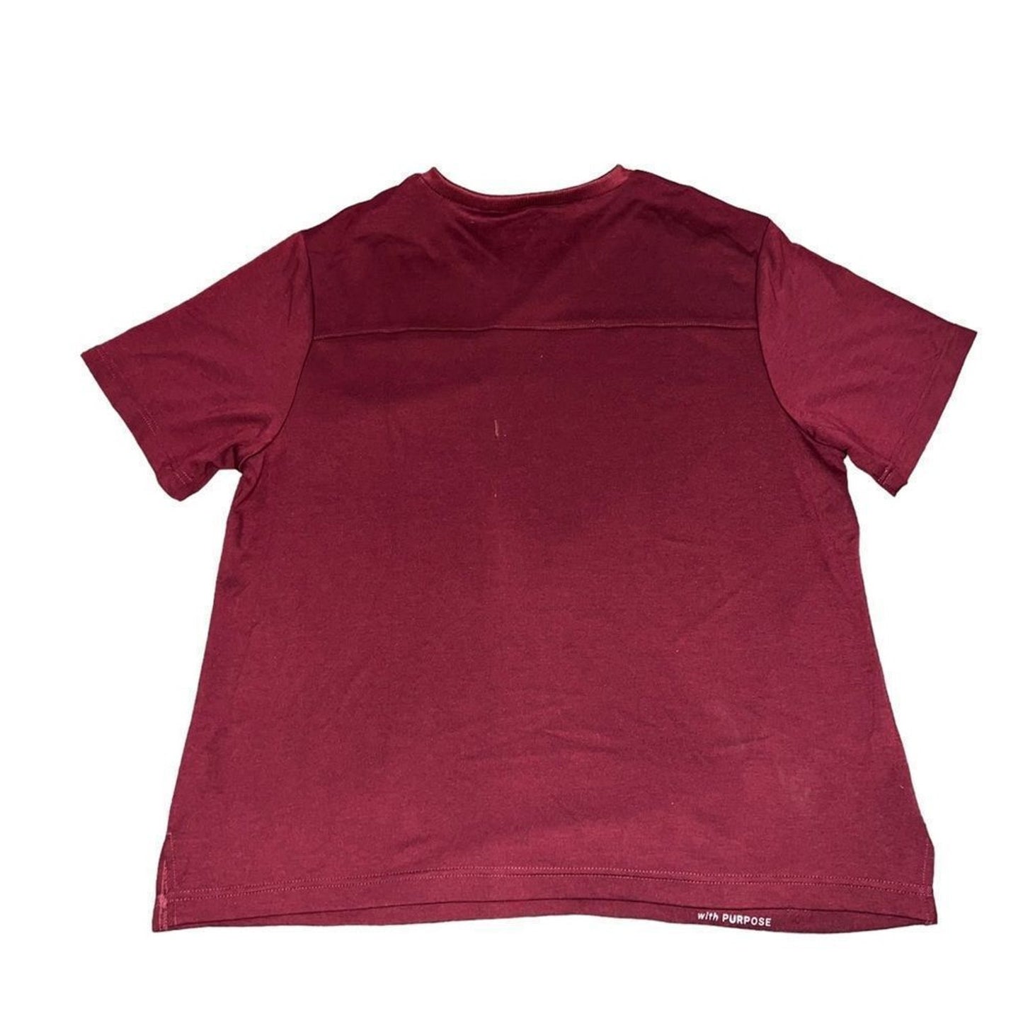 Jaanuu Scrub Top Men's XL Burgundy Wine V-Neck Short Sleeve Chest Zip