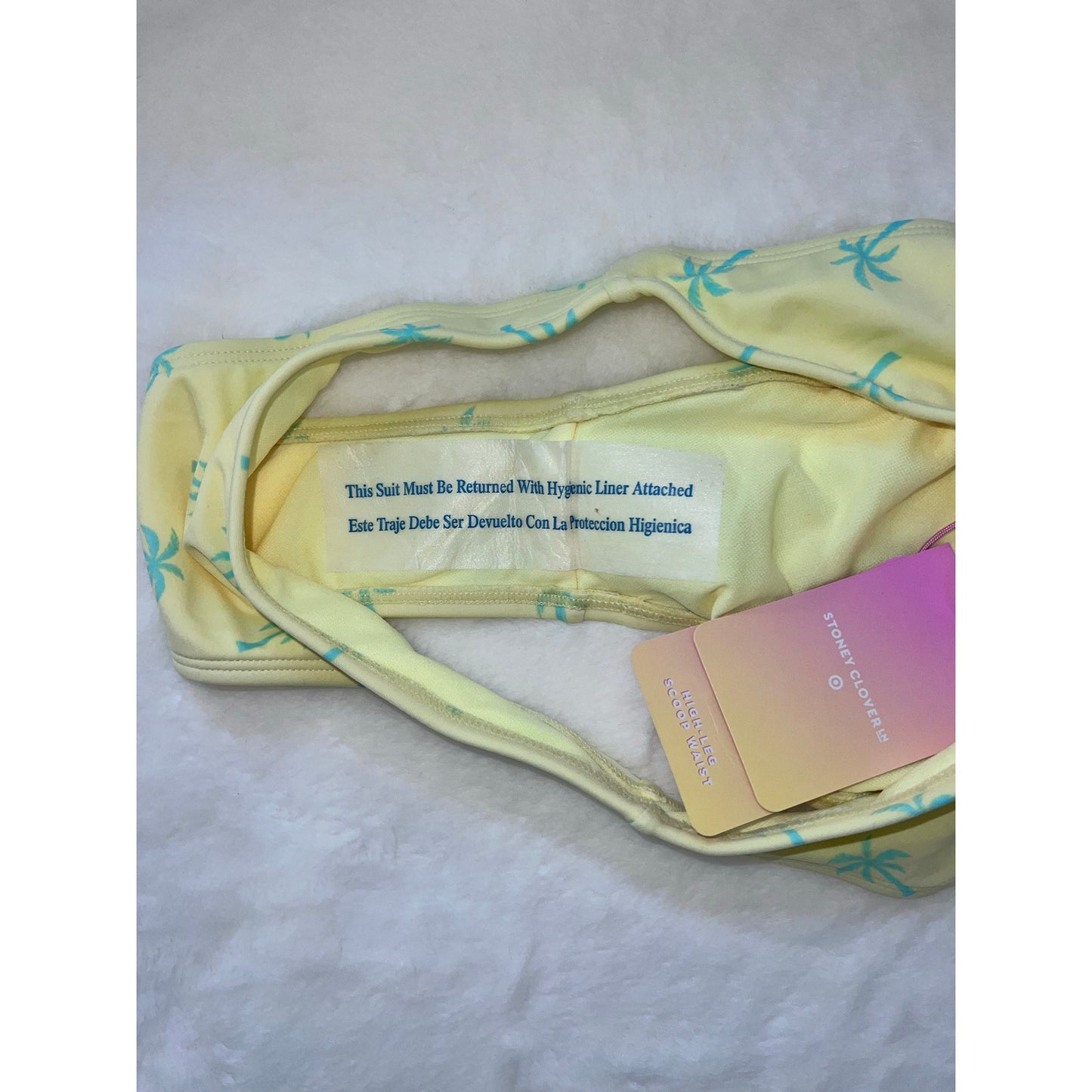 NWT Stoney Clover Lane x Target Palm Tree High-Leg Bikini Bottoms XXS Yellow