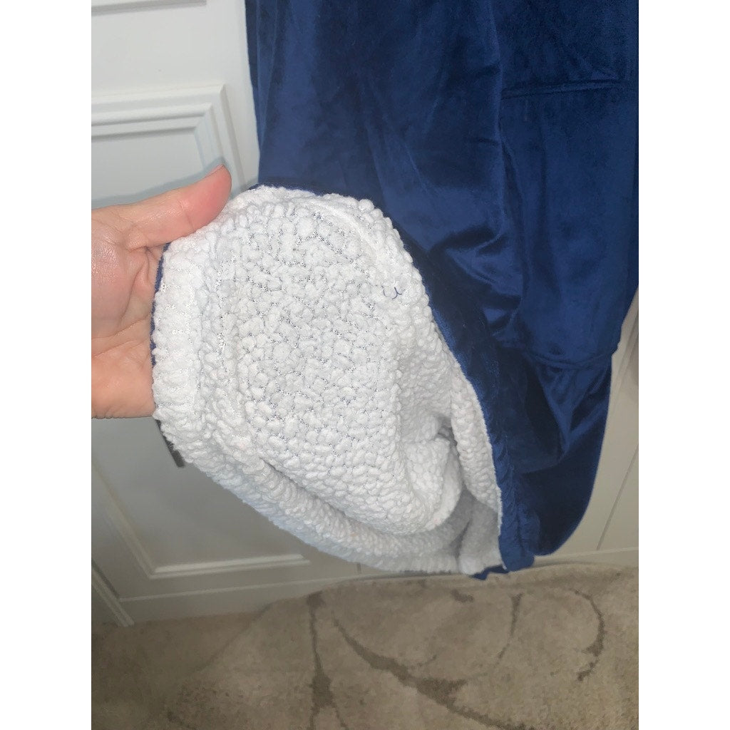 Oversized Wearable Blanket Hoodie Sweatshirt Blue Unisex
