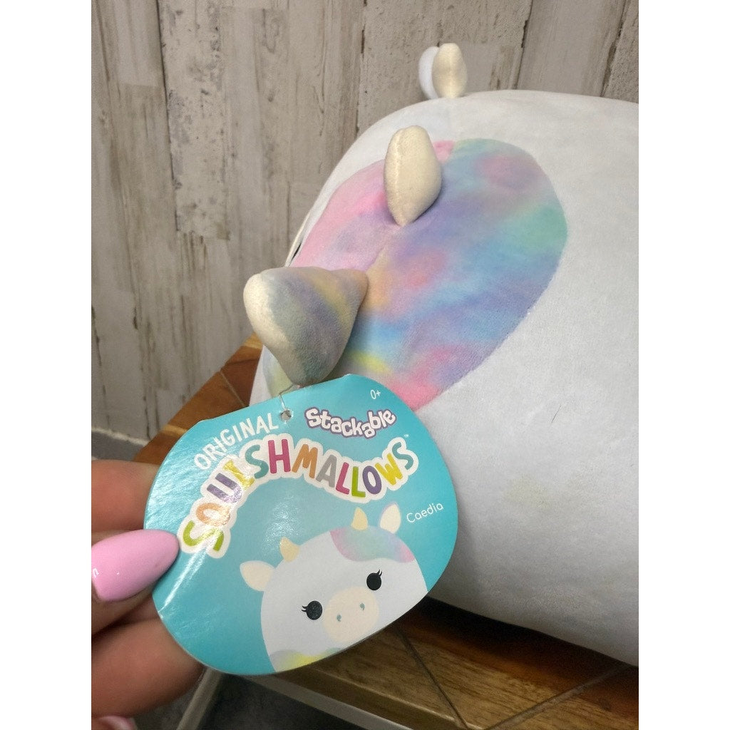 NWT Squishmallows 12" Caedia the Cow Stackable Plush Toy Multicolor
