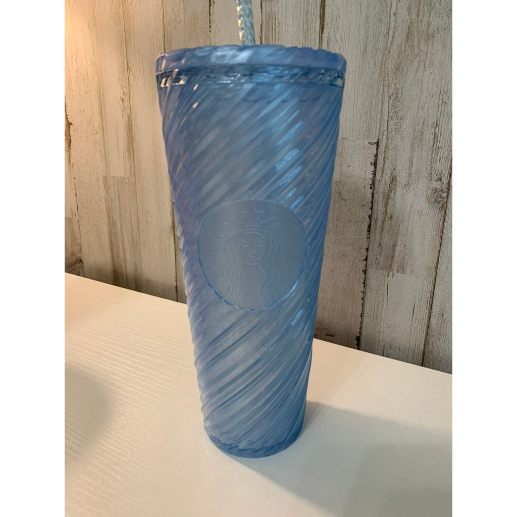 Starbucks Summer 2024 Venti Tumbler Blue Swirl 24oz Lid