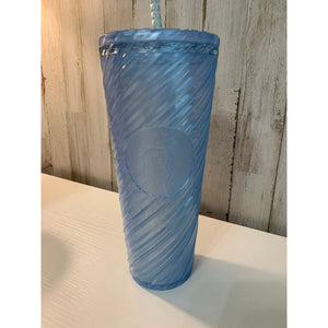 Starbucks Summer 2024 Venti Tumbler Blue Swirl 24oz Lid