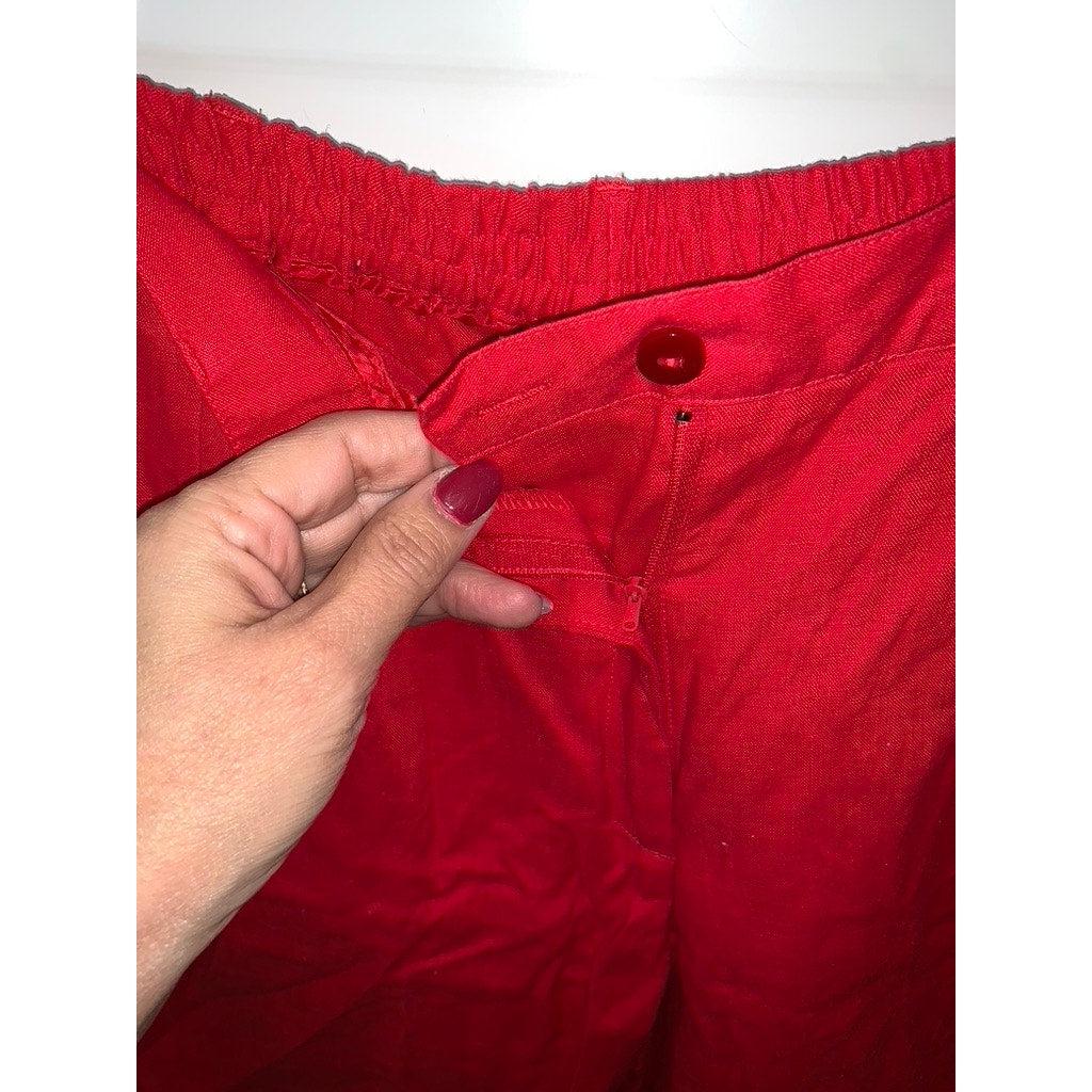 Women's Medium Shorts 2 Piece Set Geranium Red & Animal Print Casual