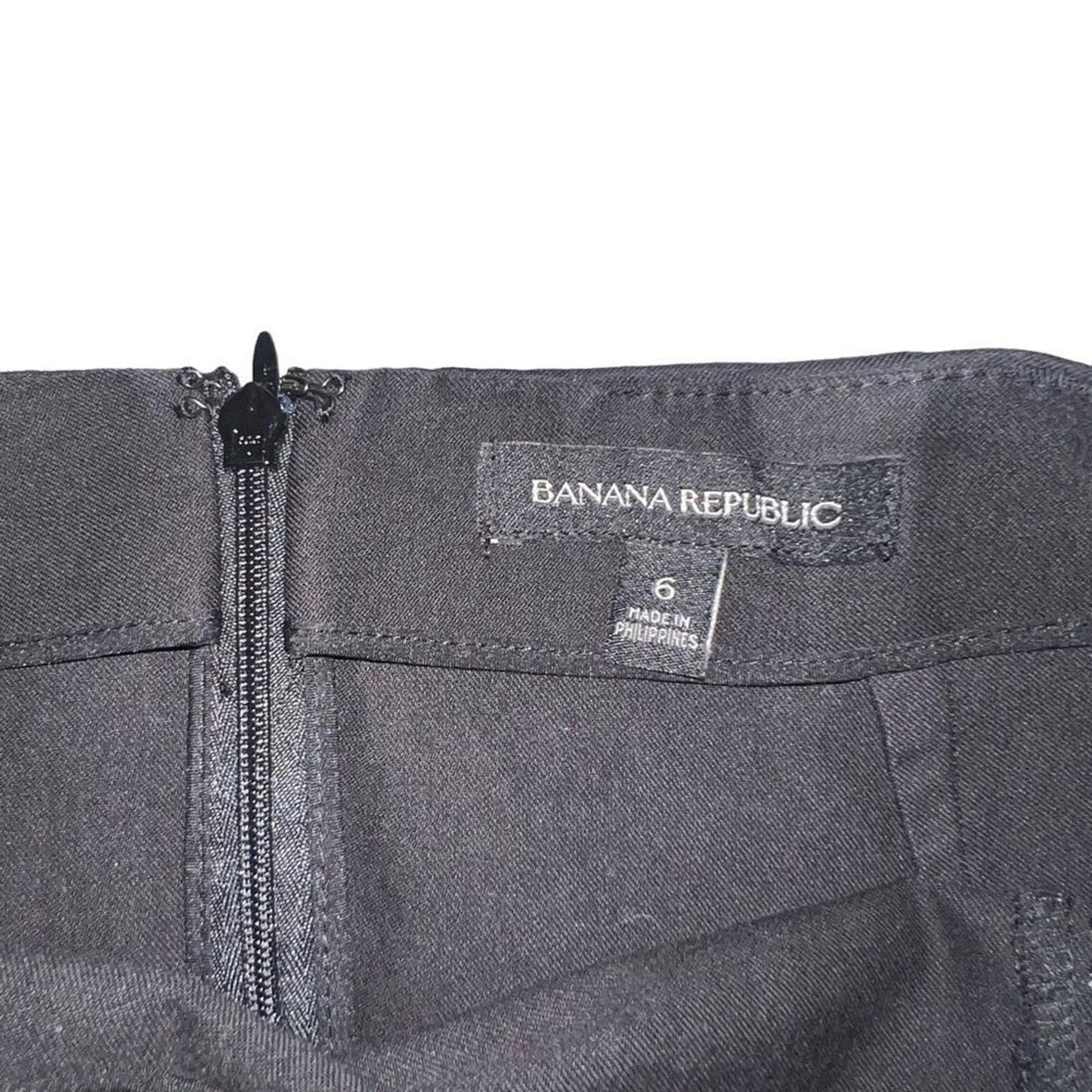 Banana Republic Skirt Women's Size 6 Black Straight Pencil Knee Length Zip