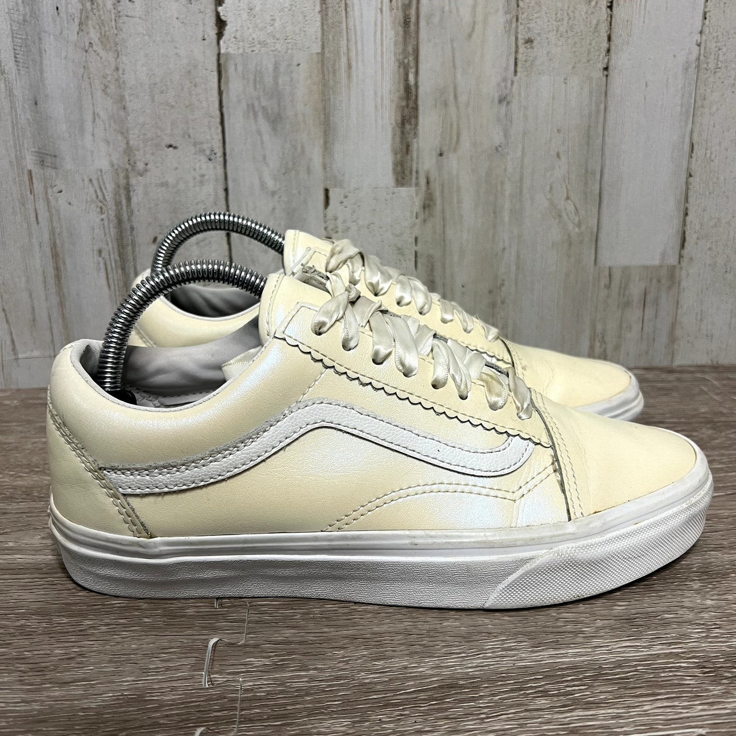 Vans W Old Skool Pearl White w/ Ribbon Laces Unisex Sneakers Men's 7/Women's 8.5