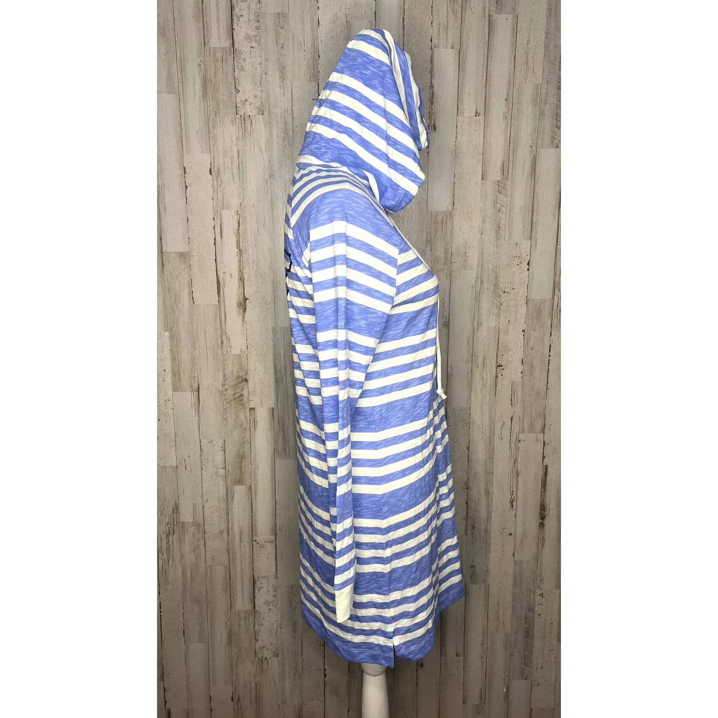 Vineyard Vines Women's XXS Blue Striped Hooded Cover-Up Shirt Dress