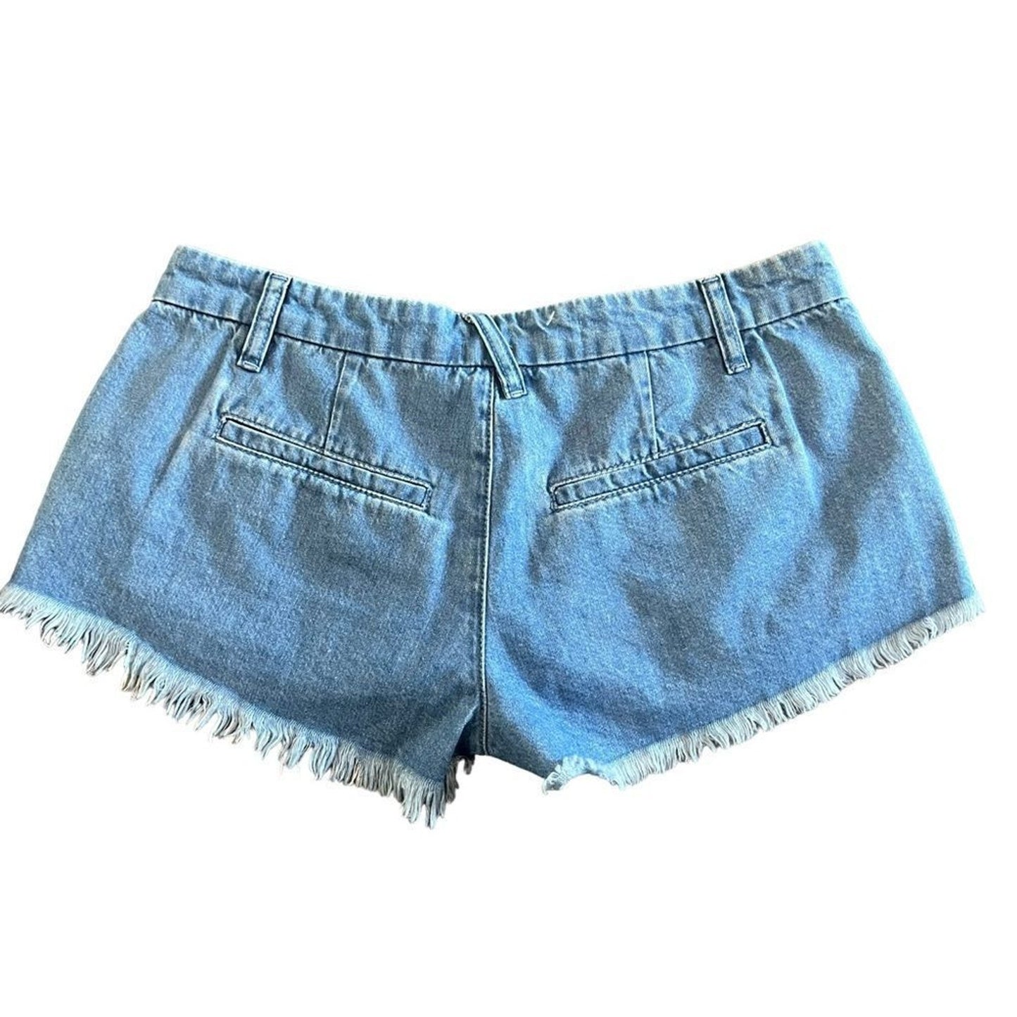 Pilcro Denim Shorts Womens Size 28 Blue Medium Wash Frayed Hem Cut-Off