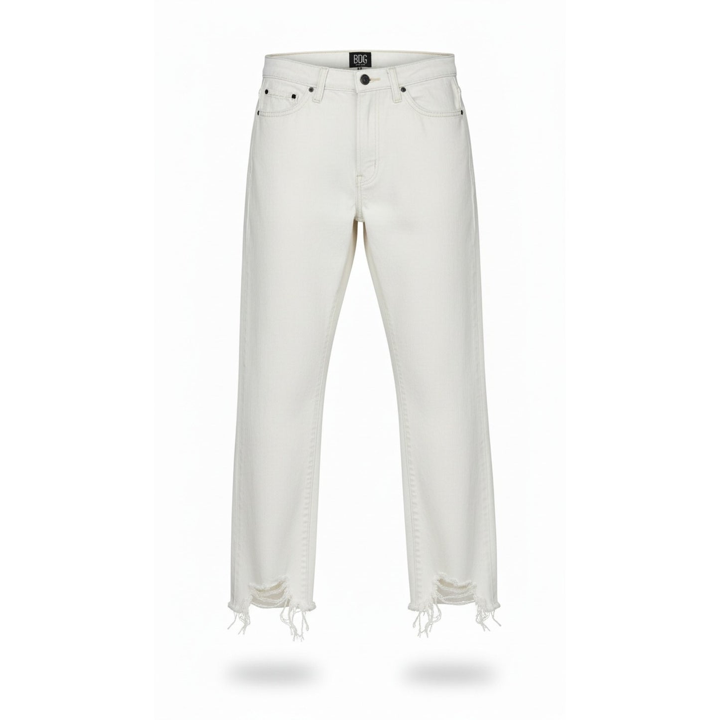 BDG Urban Outfitters Jeans Womens 24 White Slim Straight Raw Hem Frayed