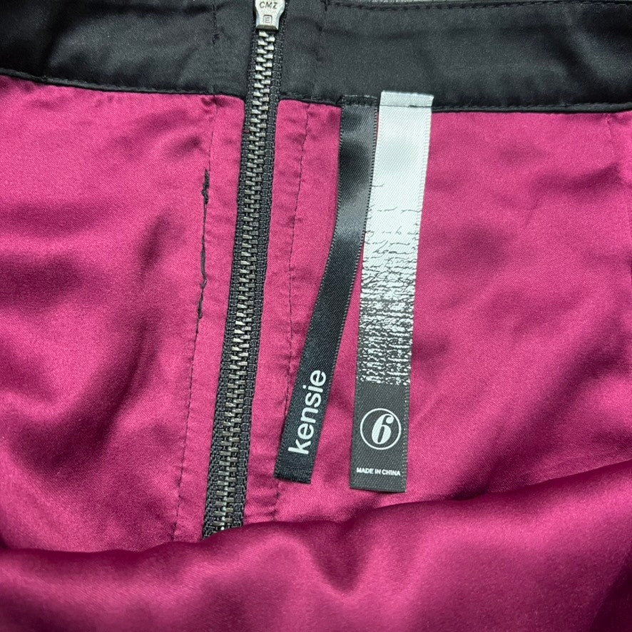 Kensie Women's Pink Lace Mini Skirt Faux Leather Trim Size 6 Party