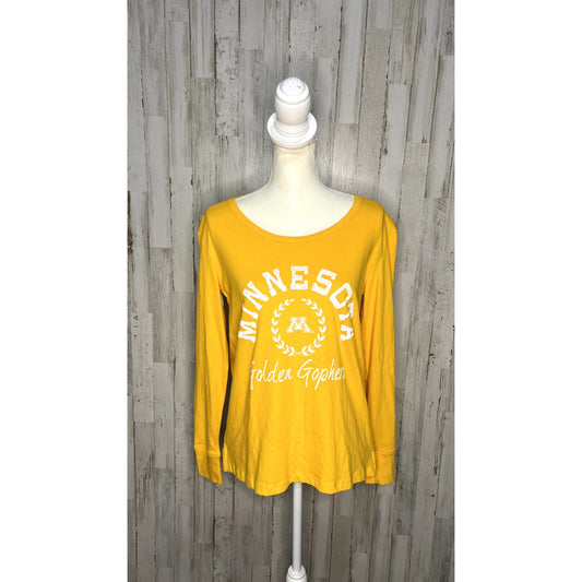 NWT Minnesota Golden Gophers Women's Long Sleeve Yellow T-Shirt Size Small