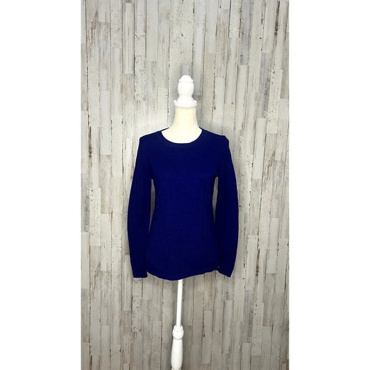 Talbots Women's Size Small Blue Knit Long Sleeve Pullover Crewneck Sweater