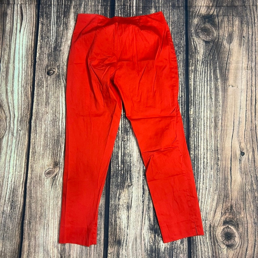 Brooks Brothers Women's Red Cropped Pants Size 6 Casual Straight Leg