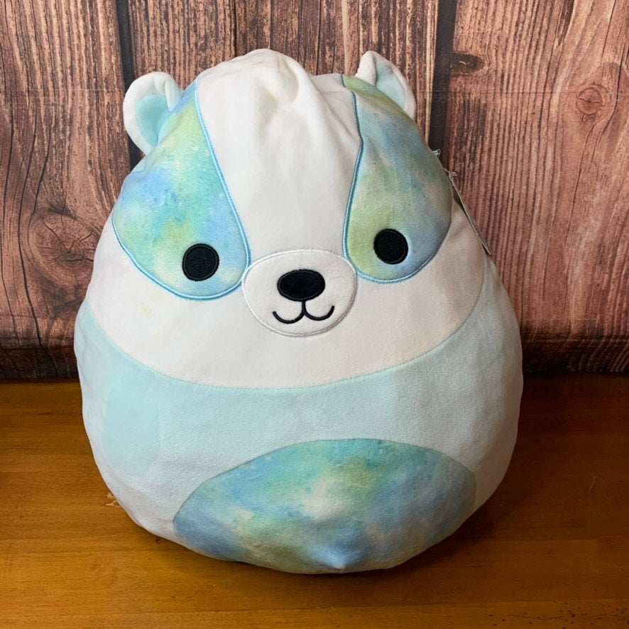 NWT Squishmallows Banks Badger Blue Teal Tie Dye 16in