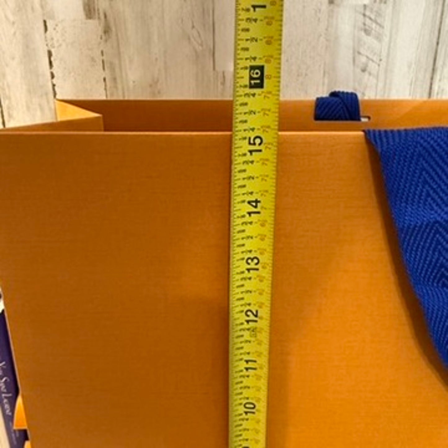 Louis Vuitton Shopping Bag Orange Large Gift Tote Blue Ribbon Handles