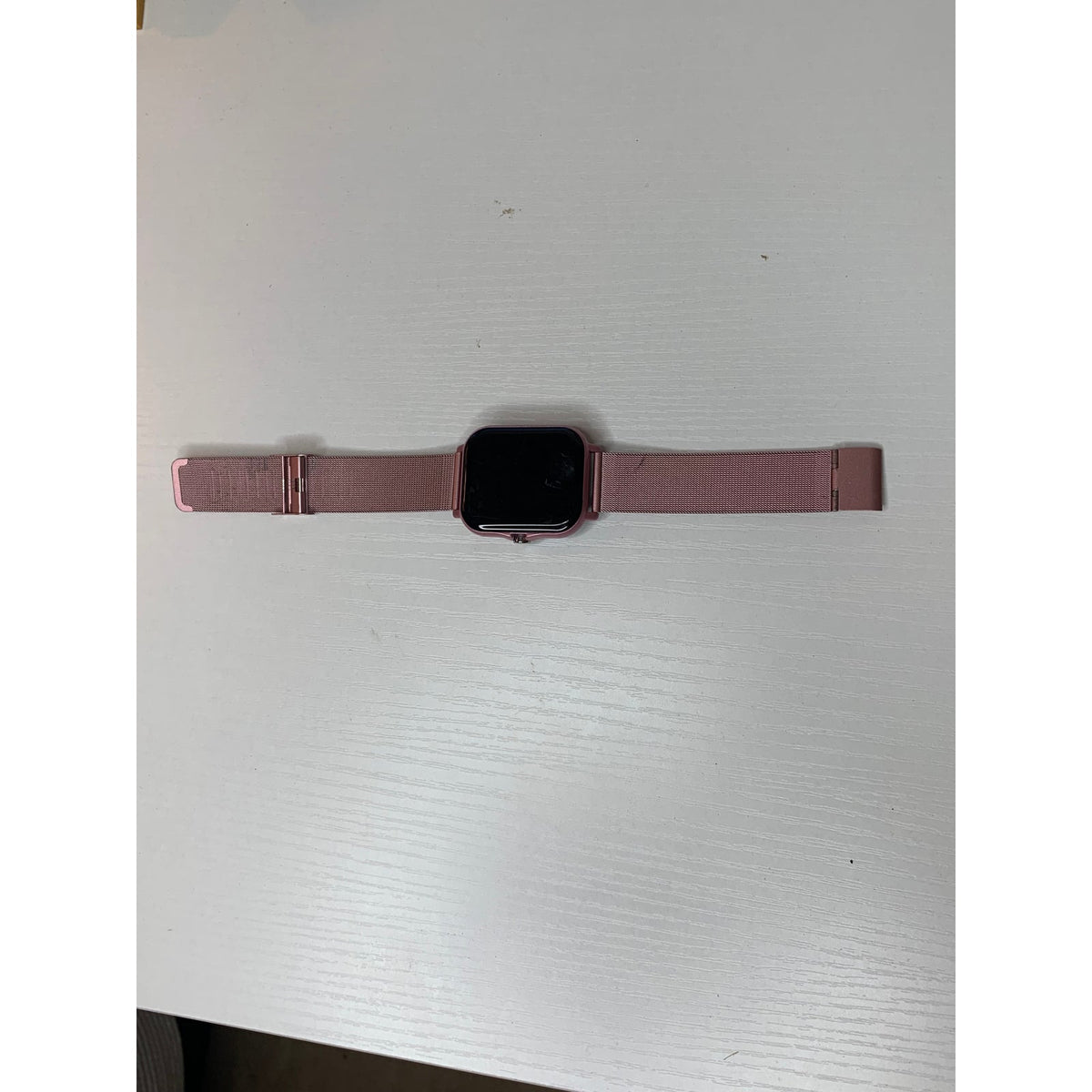 Rose Gold Square Smart Watch Mesh Band Heart Rate Sleep Activity NOT TESTED Tracker Women’s