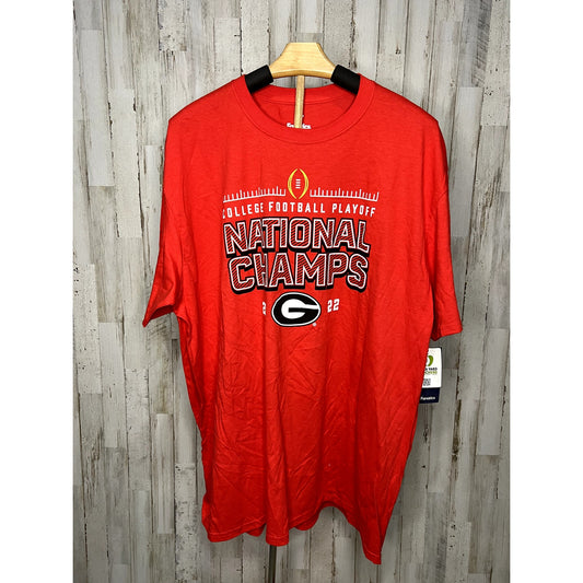 NWT Fanatics Georgia Bulldogs 2022 National Champions Men's 2XLT Red T-Shirt